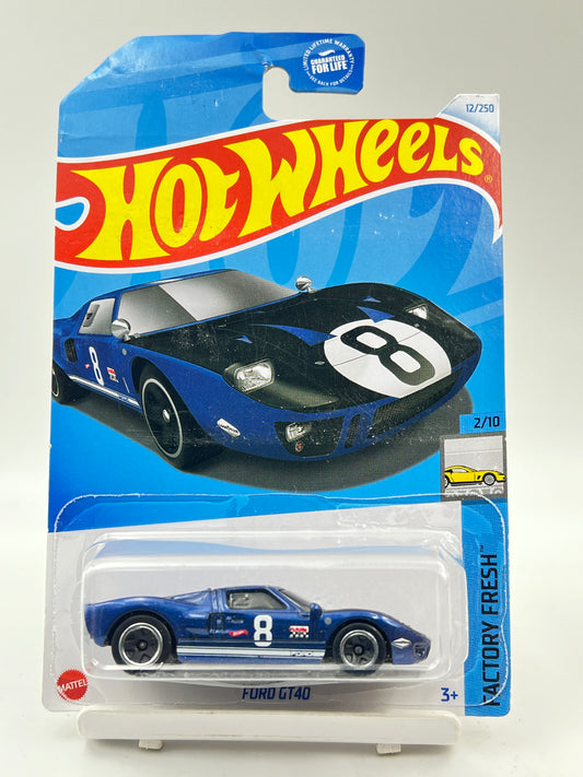 MILD CREASE - IMPORTED - HOT WHEELS -  FORD GT40 - DARK BLUE - 1G