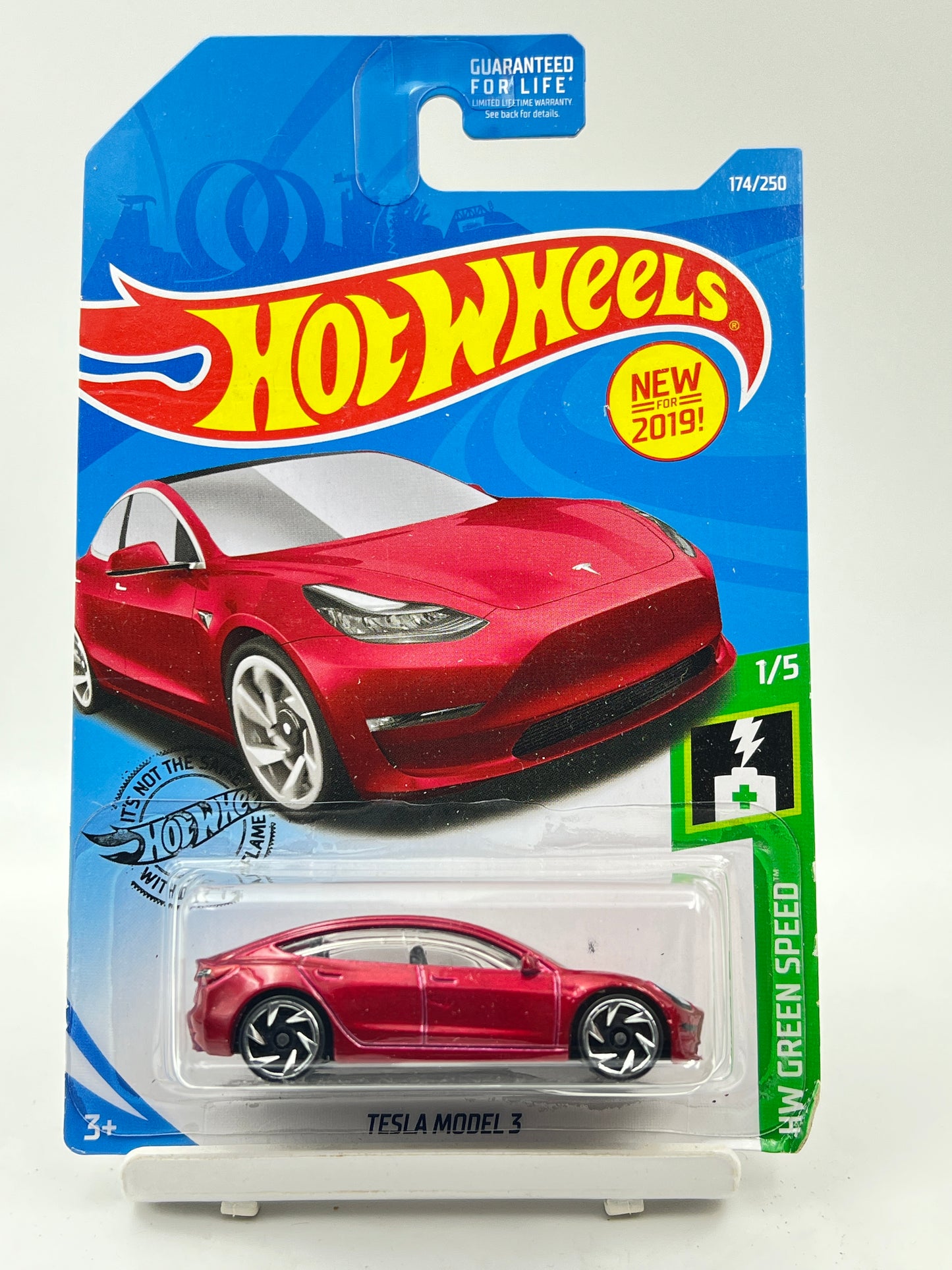 IMPORTED - HOT WHEELS -  TESLA MODEL 3 - RED - 9C