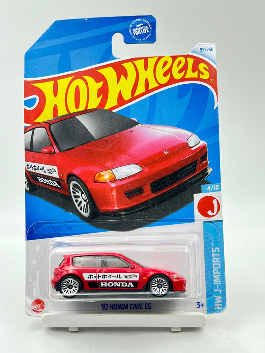 IMPORTED - HOT WHEELS -  92 HONDA CIVIC EG - RED - 2B