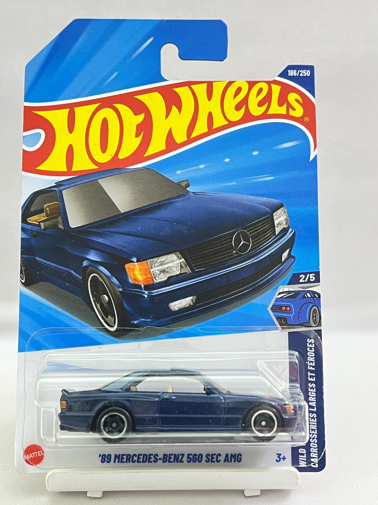 HOT WHEELS - 89 MERCEDES BENZ 560 SEC AMG - BLUE - 3E