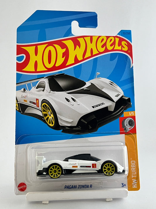 PAGANI ZONDA R - WHITE - CREASE IN CARD -  2A - Its Fun- Hot wheels - matchbox - diecast