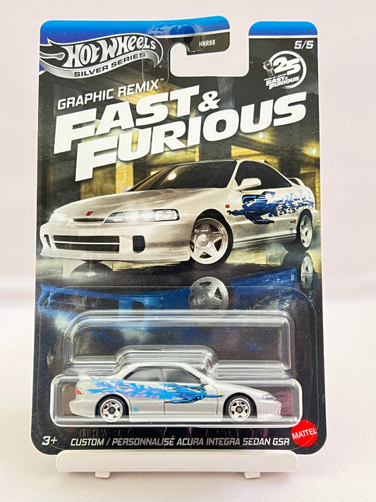 HOT WHEELS - FAST AND FURIOUS - GRAPHIC REMIX - CUSTOM ACURA INTEGRA SEDAN GSR - FULL METAL - 4D