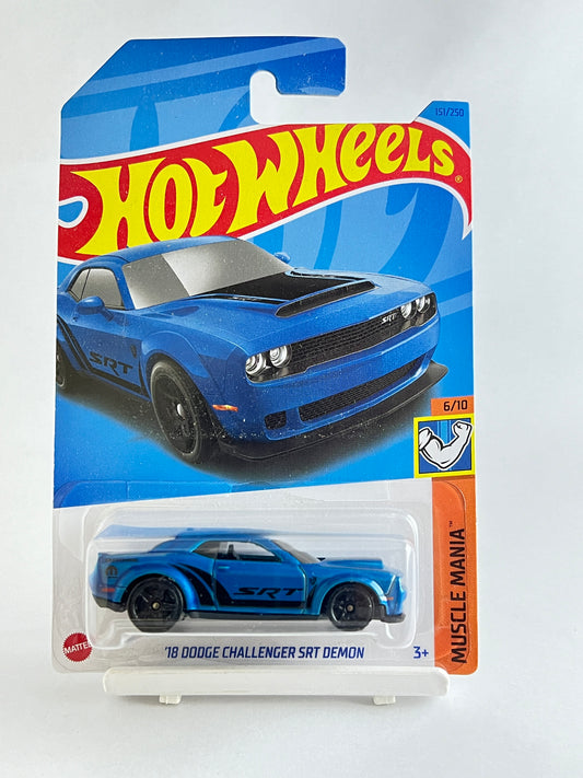 18 DODGE CHALLENGER SRT DEMON - BLUE - 4D - Its Fun- Hot wheels - matchbox - diecast