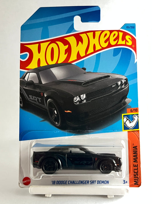 MILD CREASE IN HOOK - 18 DODGE CHALLENGER SRT DEMON - BLACK - 1C - Its Fun- Hot wheels - matchbox - diecast