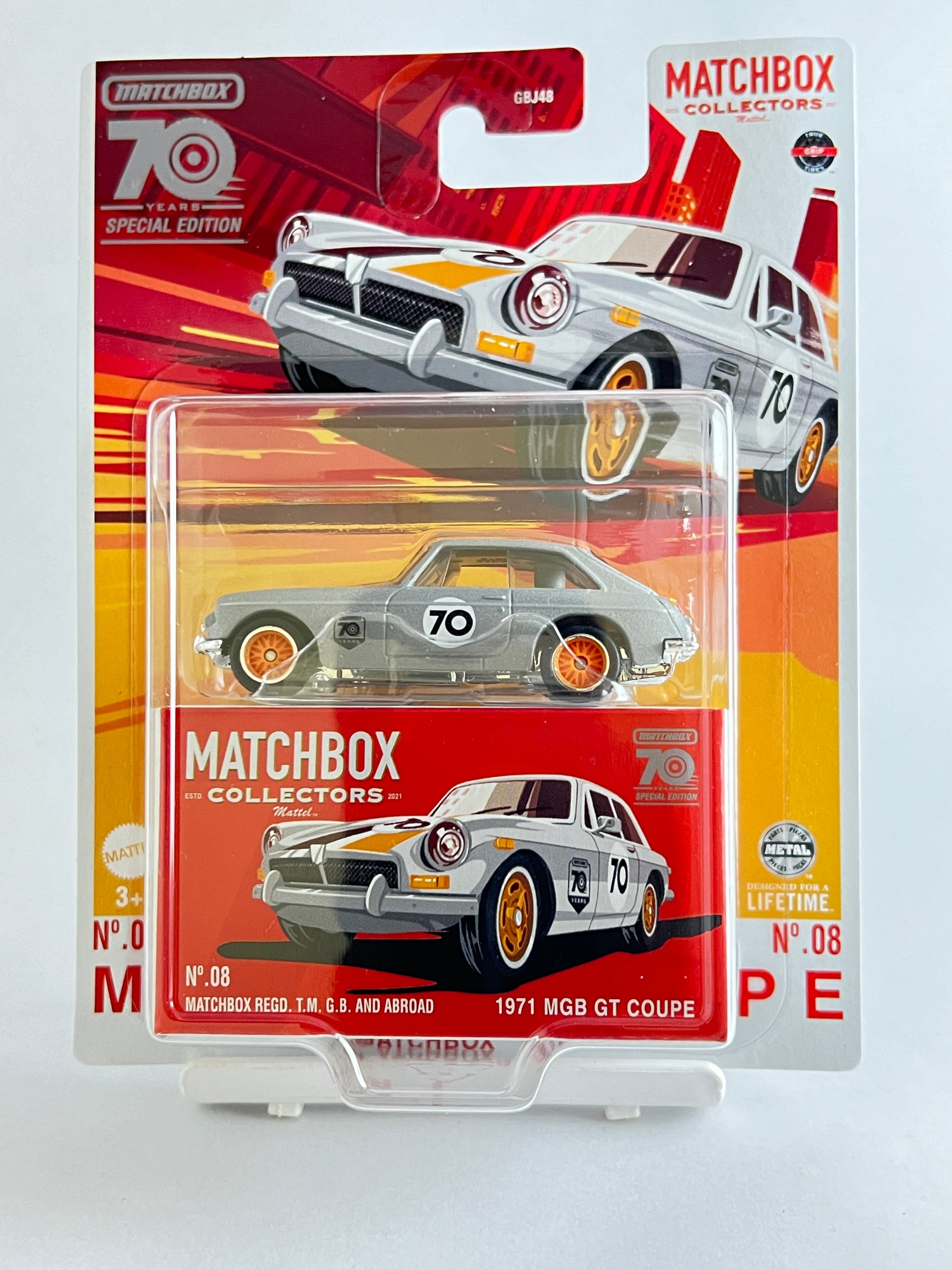 70TH ANNIVERSARY SPECIAL EDITION - 1971 MGB GT COUPE - Its Fun- Hot wheels - matchbox - diecast