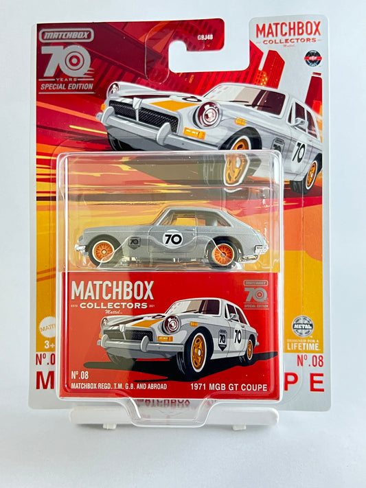 70TH ANNIVERSARY SPECIAL EDITION - 1971 MGB GT COUPE - Its Fun- Hot wheels - matchbox - diecast
