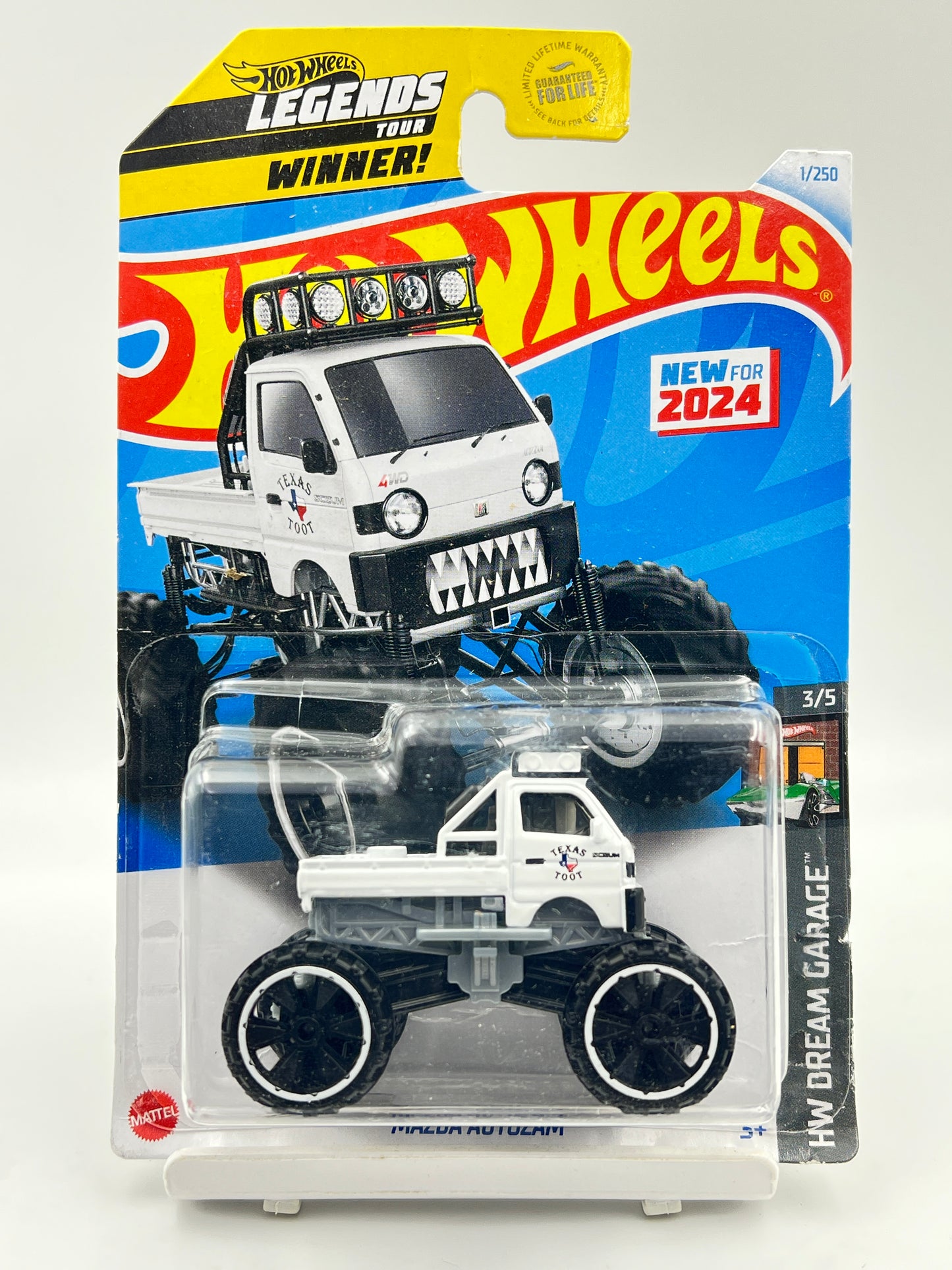 CARD DAMAGED - IMPORTED - HOT WHEELS -  MAZDA AUTOZAM - WHITE - 6C
