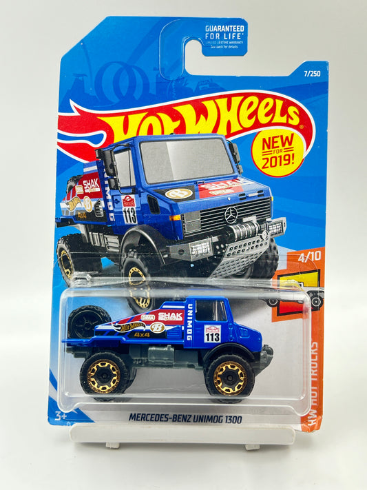 IMPORTED - HOT WHEELS -  MERCEDES BENZ UNIMOG 1300 - BLUE - 2B
