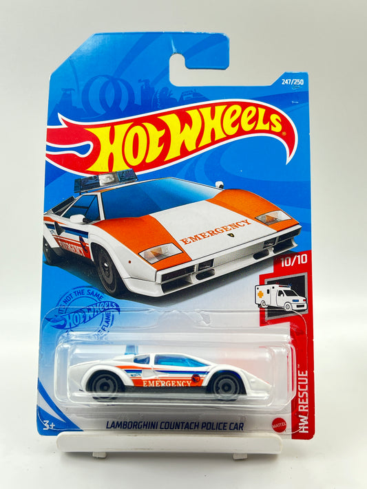 BLISTER SQUEEZE - TREASURE HUNT - HOT WHEELS - LAMBORGHINI COUNTACH POLICE CAR - ZX4