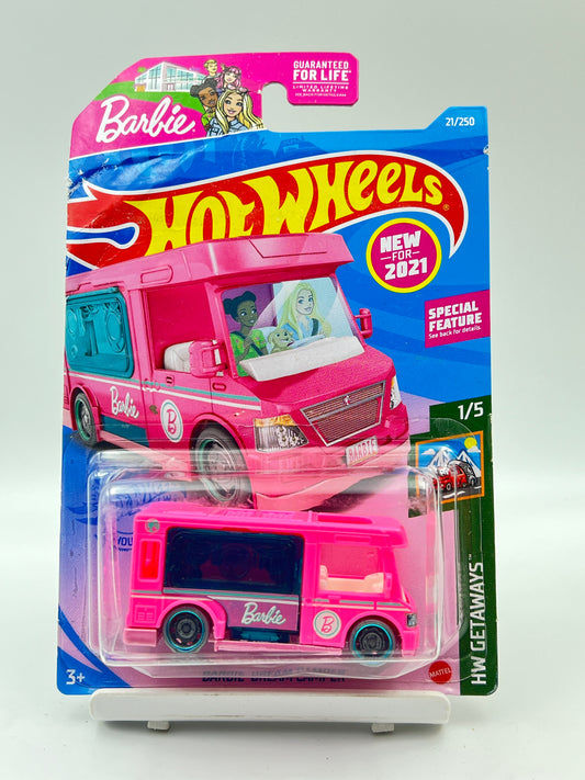 CARD AND BLISTER DAMAGE - IMPORTED - HOT WHEELS -  BARBIE DREAM CAMPER (2021 VERSION) - 9A