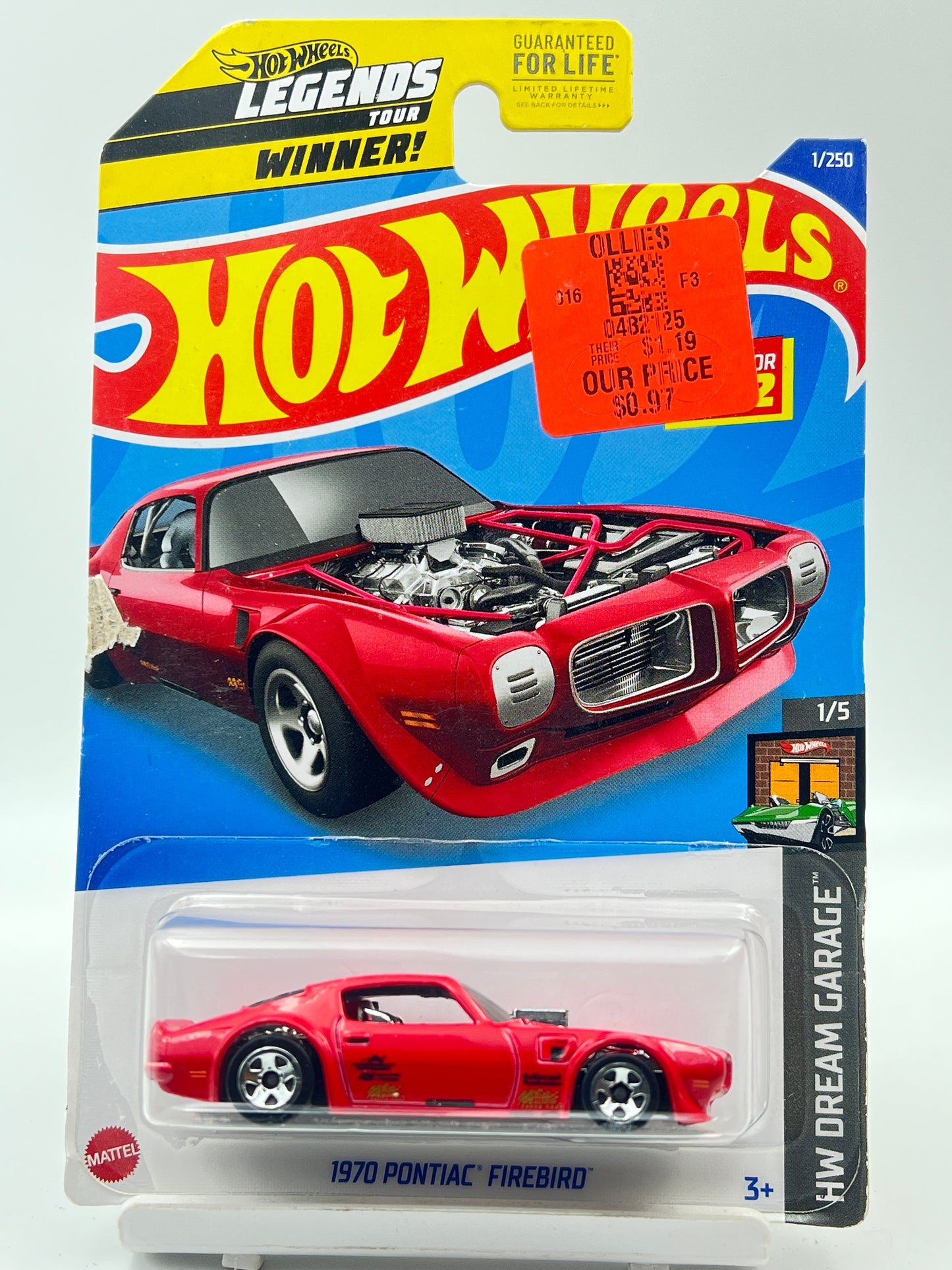 CARD DAMAGED - 1970 PONTIAC FIREBIRD - RED - 7A