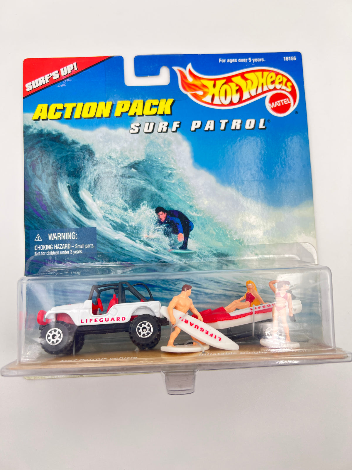 HOT WHEELS - EXCLUSIVE - ACTION PACK - SURF PATROL - SURF PATROL VEHICLE / INFLATABLE DINGHY WITH TRAILER