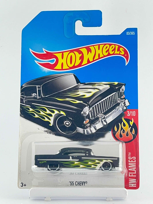 55 CHEVY BLACK - FLAMES