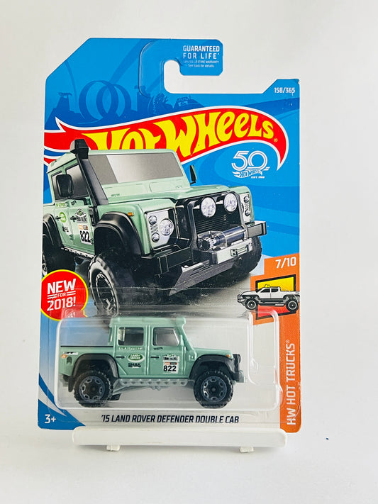 15 LAND ROVER DEFENDER COUBLE CAB - GREEN - 3B - Its Fun- Hot wheels - matchbox - diecast