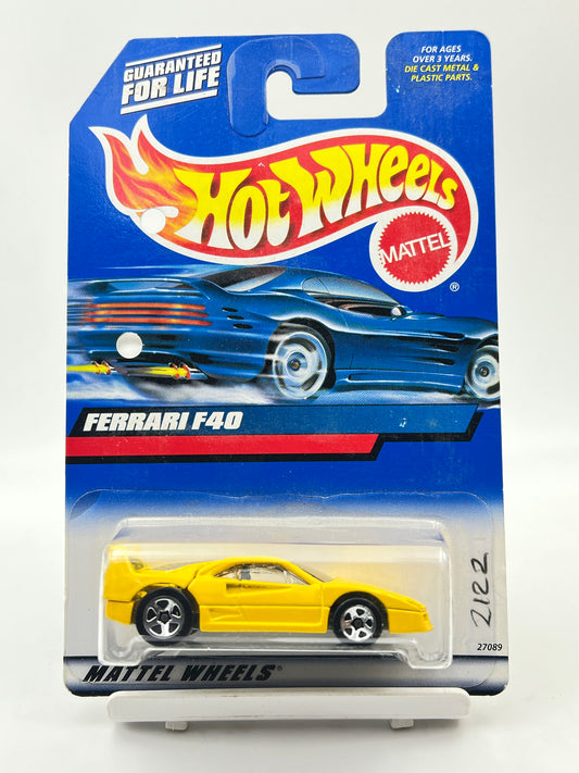 HOLES IN CARD - HOT WHEELS - FERRARI  F40 - FULL METAL - YELLOW - 9A