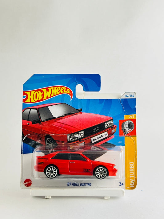 87 AUDI QUATTRO - RED - SHORT CARD - 1D - Its Fun- Hot wheels - matchbox - diecast