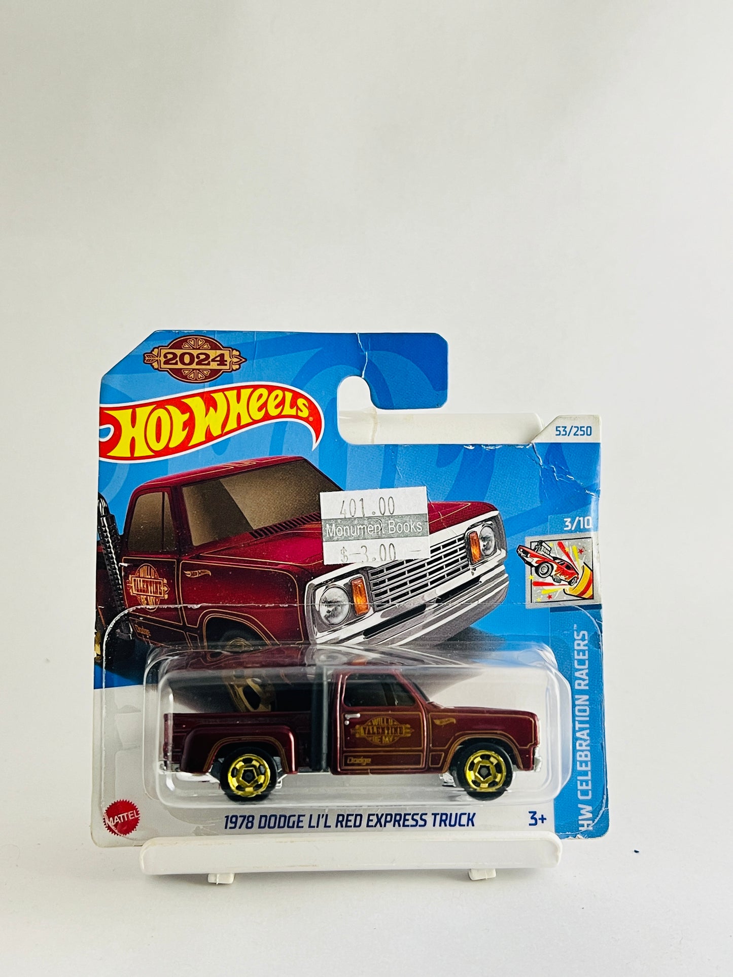 1978 DODGE LiL RED EXPRESS TRUCK - CREASED SHORT CARD - 1D - Its Fun- Hot wheels - matchbox - diecast