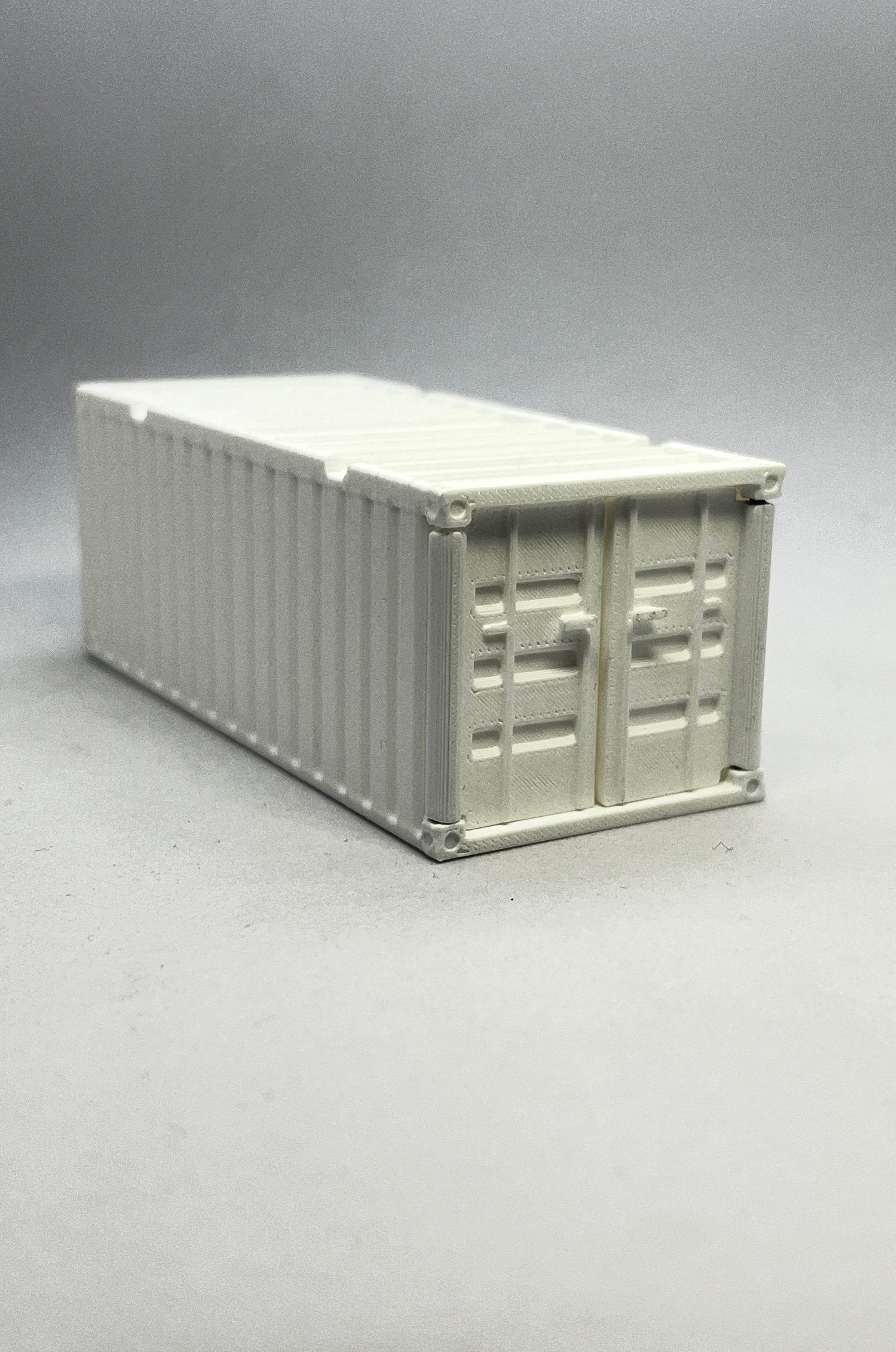 3D PRINTED CONTAINERS FOR 1:64 CARS - WHITE - LONG SIZE - Its Fun