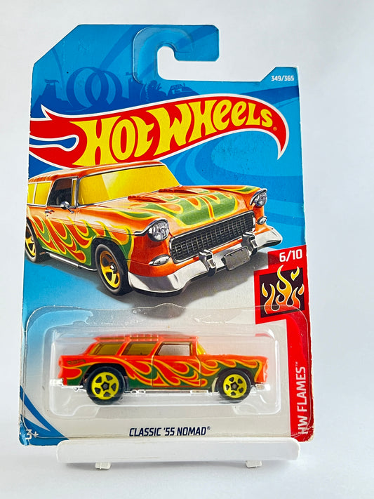 CLASSIC 55 NOMAD - ORANGE FLAMES - 1B - Its Fun- Hot wheels - matchbox - diecast
