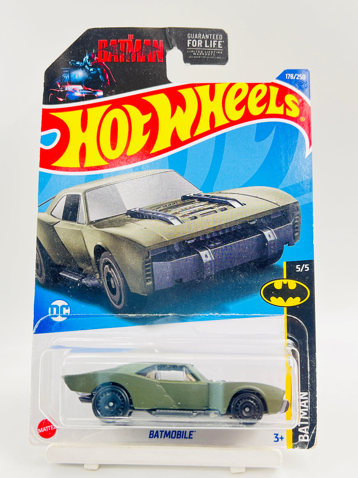 MILD CREASE - IMPORTED - HOT WHEELS -  BATMOBILE - MATTE GREEN - 1C