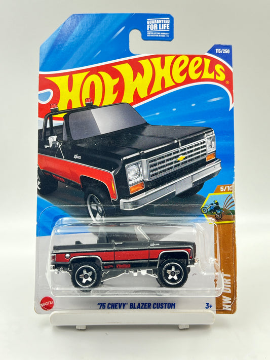IMPORTED - HOT WHEELS -  MILD BLISTER SQUEEZE - 75 CHEVY BLAZER CUSTOM - BLACK - 1A
