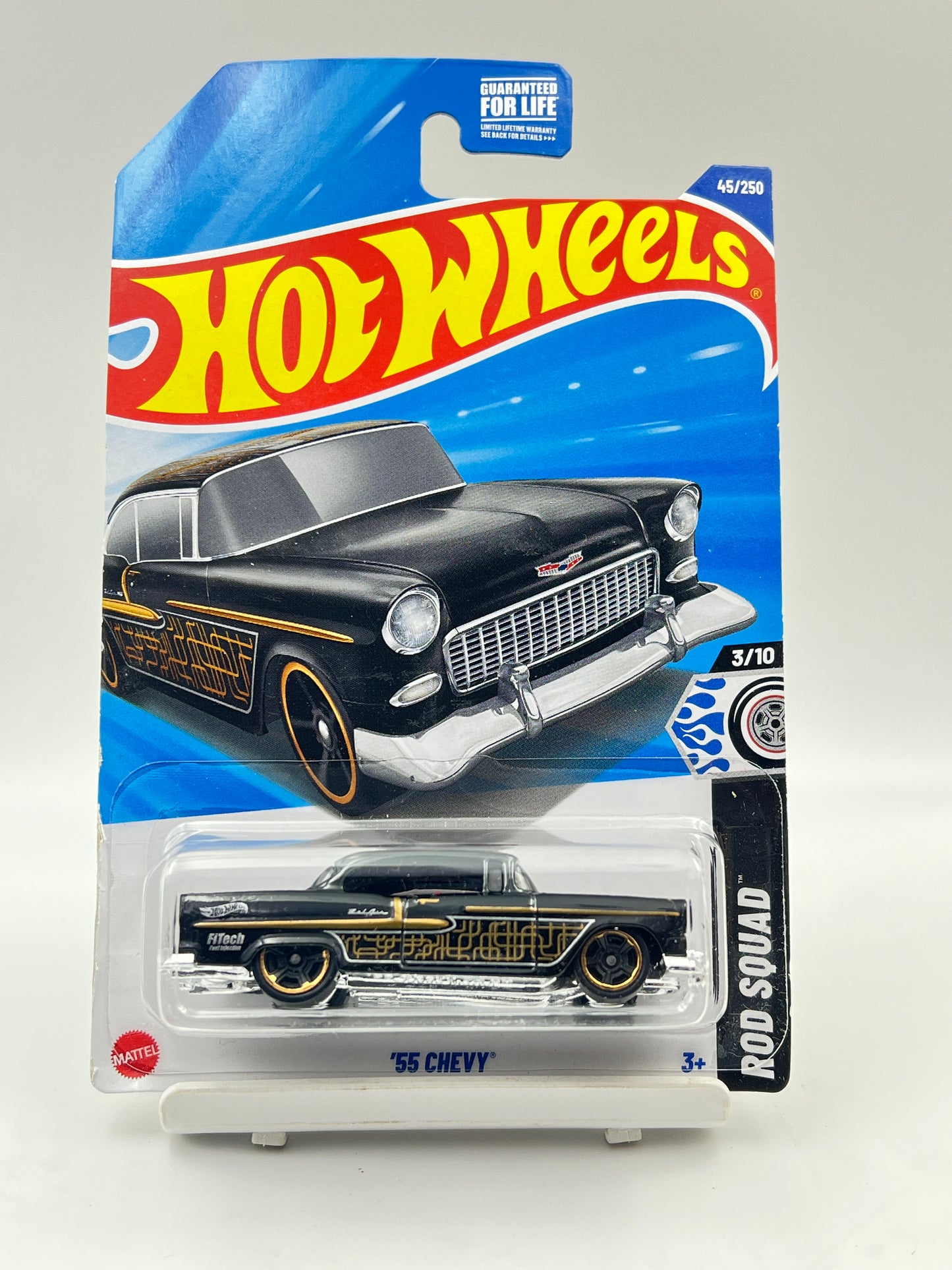 IMPORTED - HOT WHEELS -  55 CHEVY - BLACK - 1B