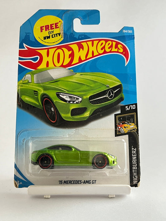 15 MERCEDES-AMG GT (GREEN) - SOFT CORNERS - 1B - Its Fun- Hot wheels - matchbox - diecast