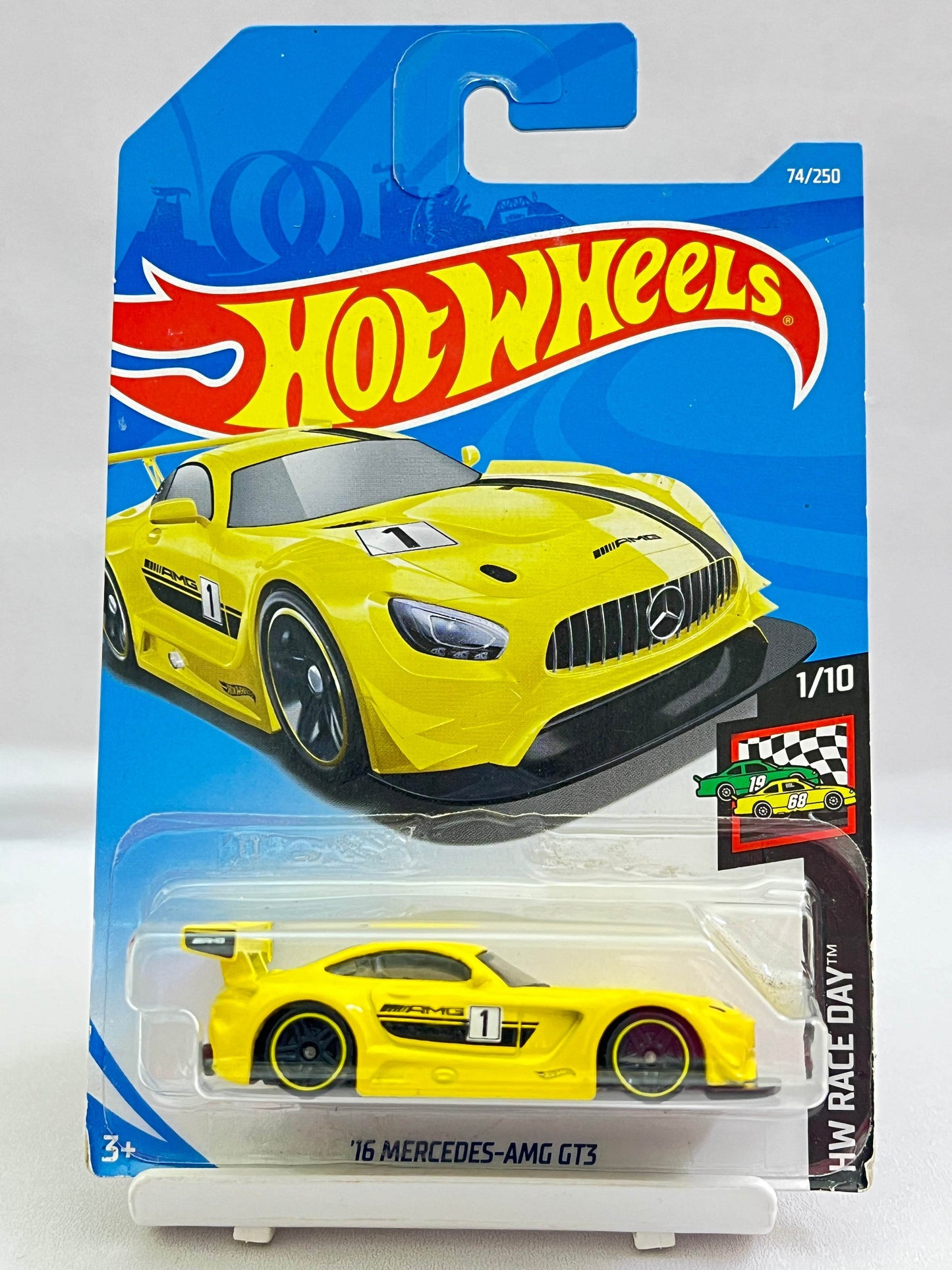 BLISTER CRACK - HOT WHEELS - 16 MERCEDES AMG GT3 - YELLOW - 7A - Its Fun