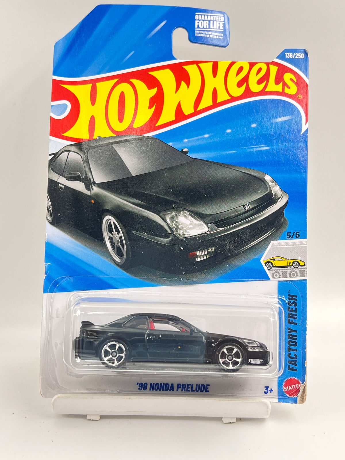 IMPORTED - HOT WHEELS -  CREASED - 98 HONDA PRELUDE - BLACK - 1B