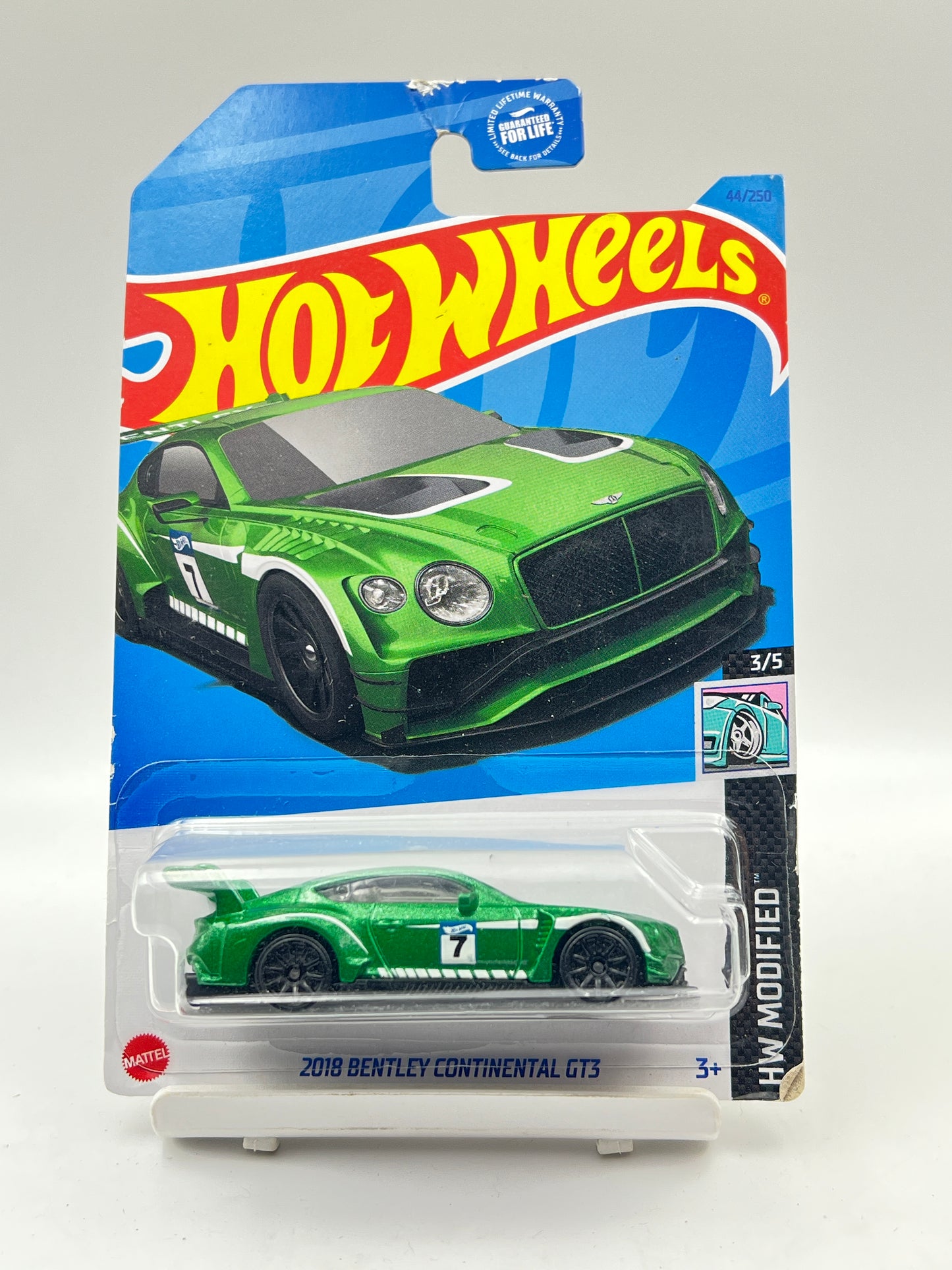 ( CARD AS IN PIC ) - HOT WHEELS - 2018 BENTLEY CONTINENTAL GT3 - GREEN - 2E