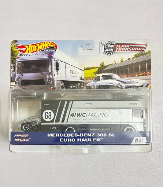 BLISTER GLUE ISSUE - HOT WHEELS - TEAM TRANSPORT - MERCEDES BENZ 300 SL / EURO HAULER - Its Fun