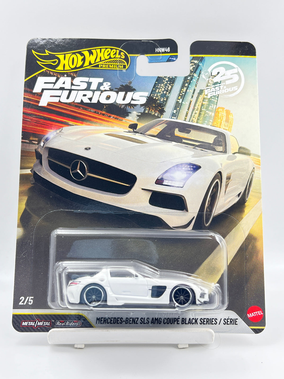 IMPORTED - HOT WHEELS - PREMIUM - FAST AND FURIOUS - MERCEDES BENZ SLS AMG COUPE BLACK SERIES - 5C