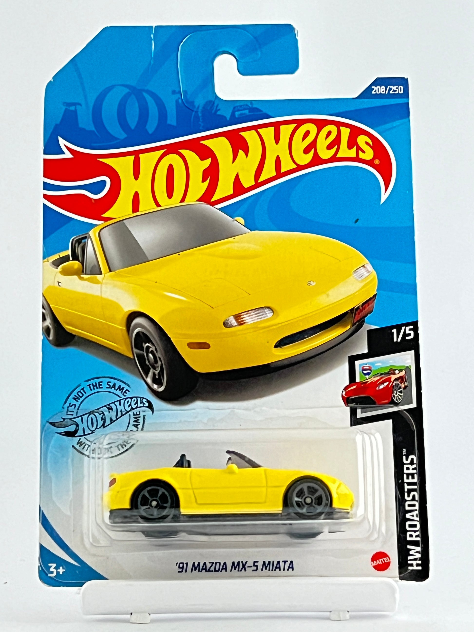 91 MAZDA MX-5 MIATA - YELLOW - Its Fun- Hot wheels - matchbox - diecast