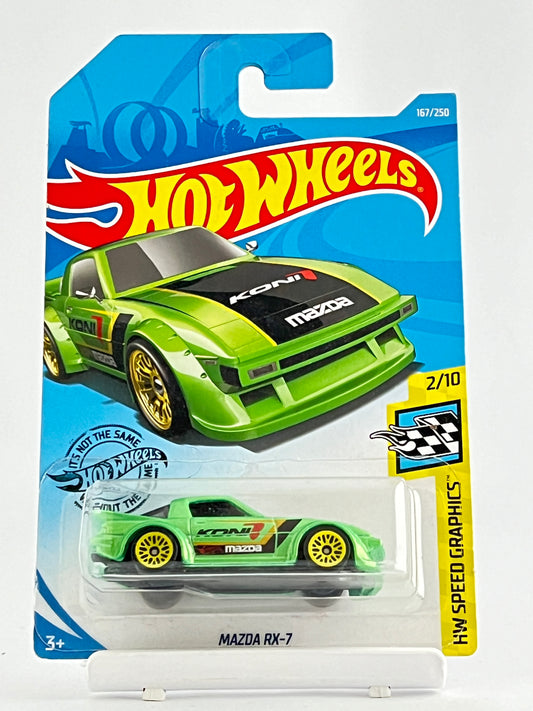 MAZDA RX-7 SHINY GREEN - Its Fun- Hot wheels - matchbox - diecast