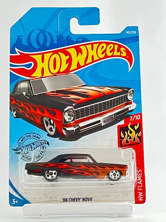 66 CHEVY NOVA - FLAMES - Its Fun- Hot wheels - matchbox - diecast