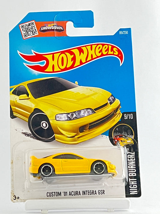 CUSTOM 01 ACURA INTEGRA GSR - YELLOW - Its Fun- Hot wheels - matchbox - diecast