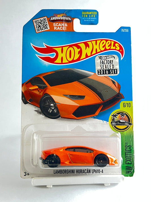2016 FACTORY SEALED - LAMBORGHINI HURACAN LP610-4 WITH PROTECTOR - 3D - Its Fun- Hot wheels - matchbox - diecast