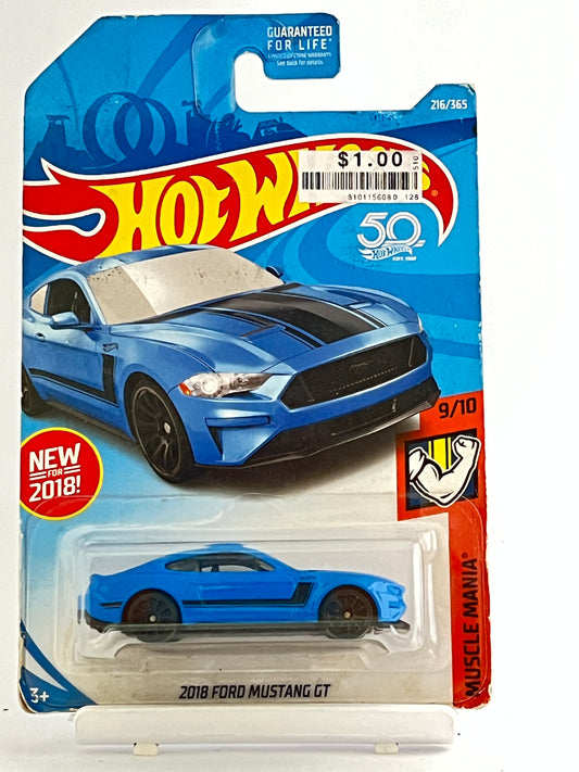 2018 FORD MUSTANG GT - BLUE - Its Fun- Hot wheels - matchbox - diecast