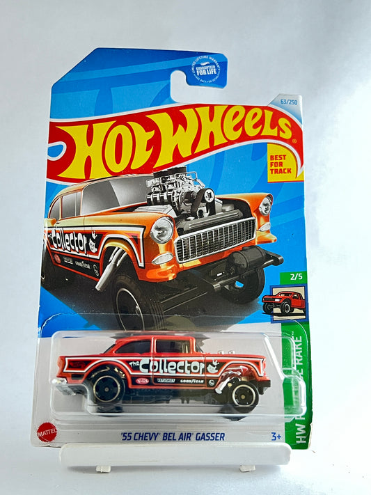 55 CHEVY BEL AIR GASSER - ORANGE - 3D - Its Fun- Hot wheels - matchbox - diecast
