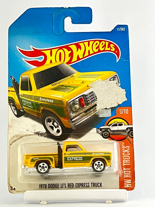 1978 DODGE LI'L RED EXPRESS TRUCK - CARD DAMAGE - Its Fun- Hot wheels - matchbox - diecast