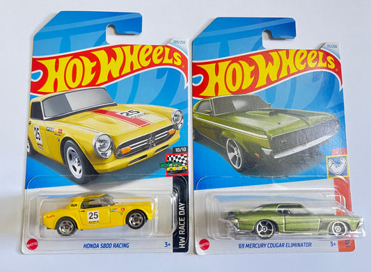 HONDA S800 RACING + 69 MERCURY COUGAR ELIMINATOR - COMBO - Its Fun- Hot wheels - matchbox - diecast