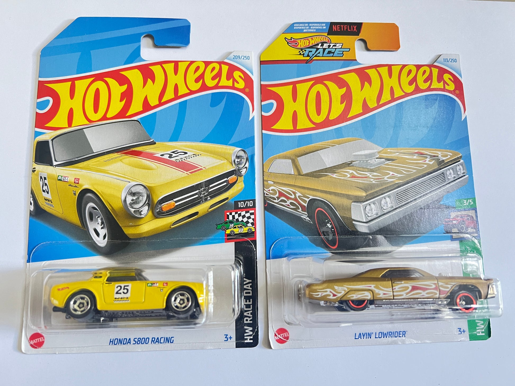 HONDA S800 RACING + LAYIN LOWRIDER - COMBO - Its Fun- Hot wheels - matchbox - diecast