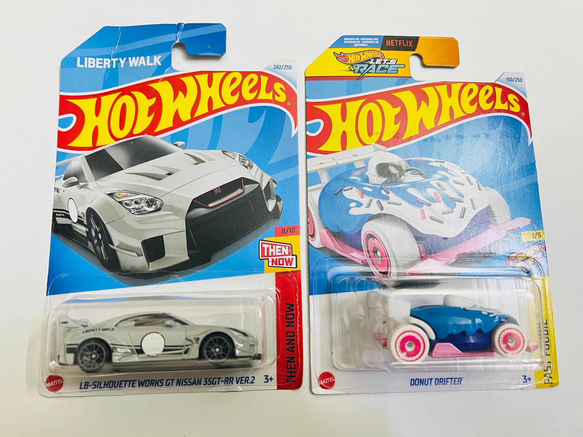 CREASED CARD - LB-SILHOUETTE WORKS GT NISSAN 35GT-RR VER.2 + DONUT DRIFTER - COMBO - Its Fun- Hot wheels - matchbox - diecast