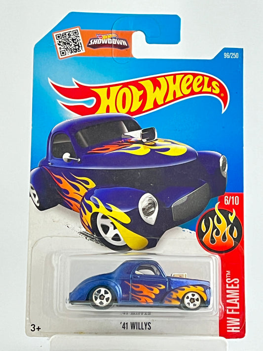 41 WILLYS - FLAMES - 3D - Its Fun- Hot wheels - matchbox - diecast