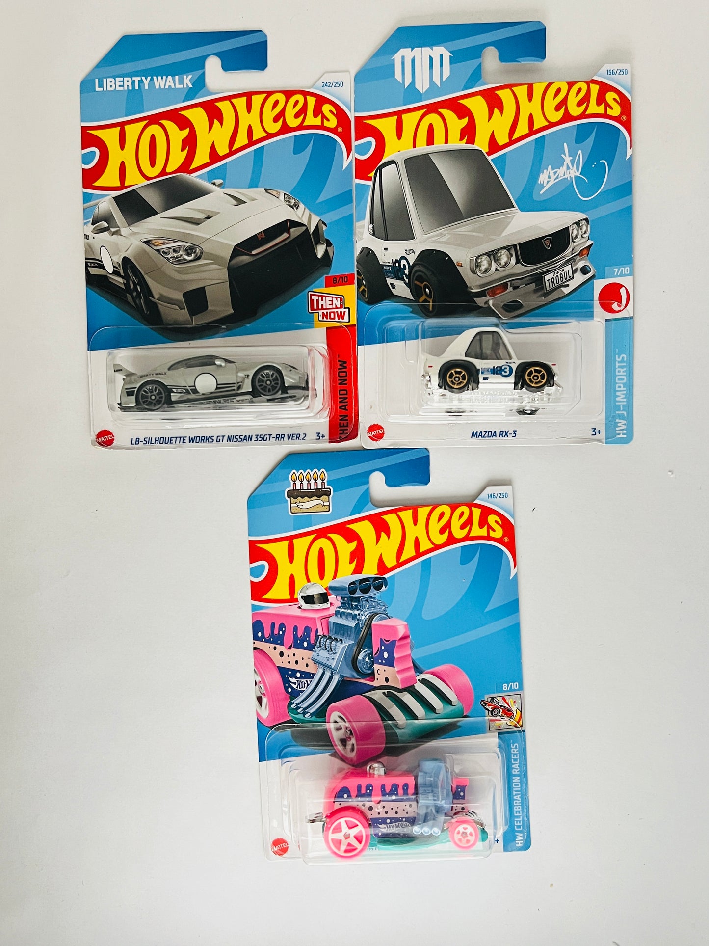LB-SILHOUETTE WORKS GT NISSAN 35GT-RR VER.2 + BIRTHDAY BURNER+ MAZDA RX-3 - 2A - Its Fun- Hot wheels - matchbox - diecast