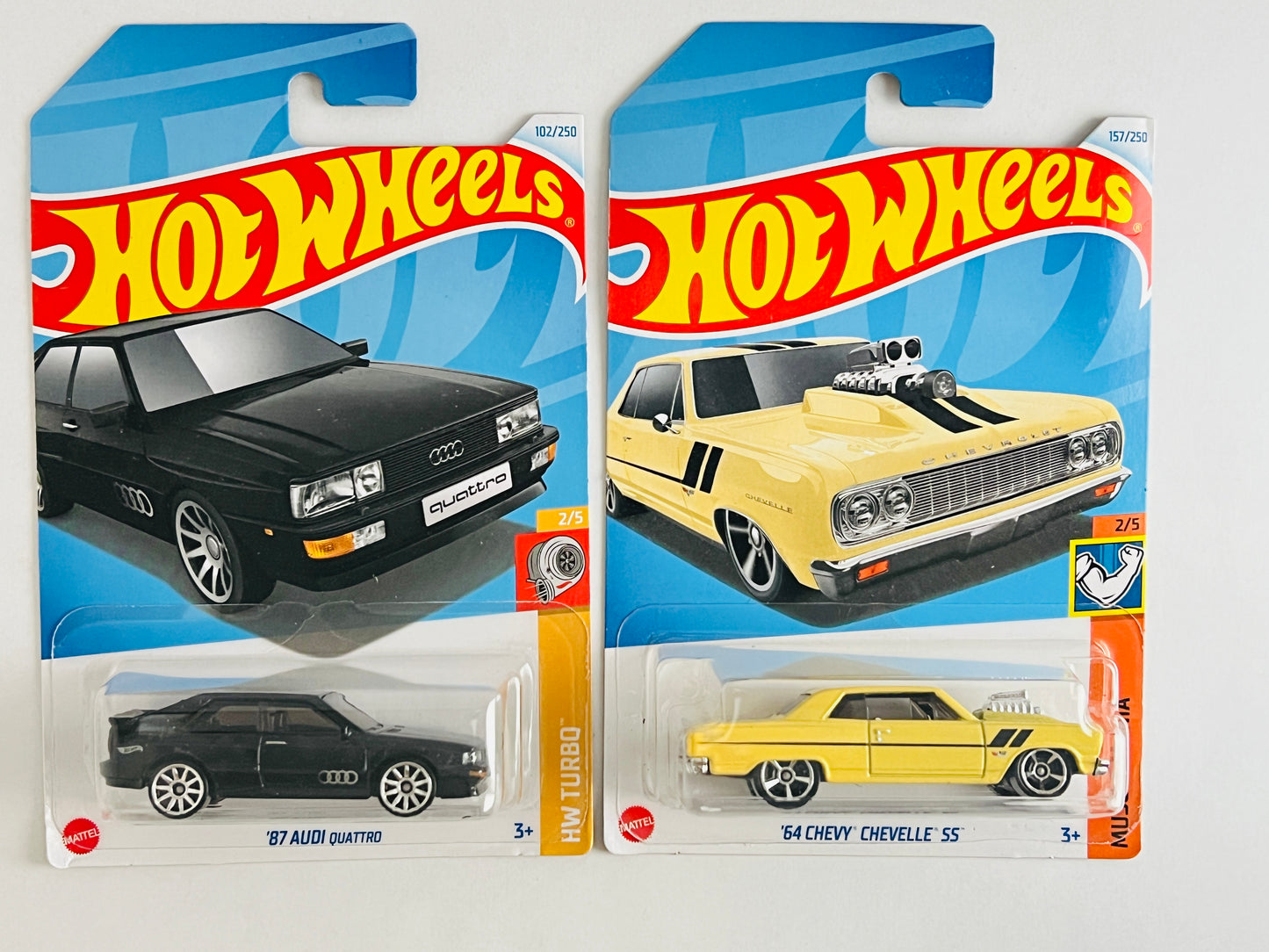87 AUDI QUATTRO + 64 CHEVY CHEVELLE SS - 5C - Its Fun- Hot wheels - matchbox - diecast