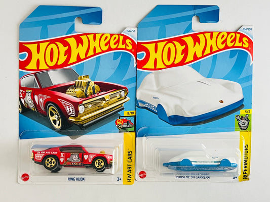 PORSCHE 911 CARRERA KEYCHAIN + KING KUDA - 4D - Its Fun- Hot wheels - matchbox - diecast