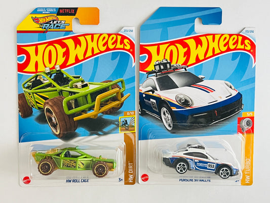 PORSCHE 911 RALLYE + HW ROLL CAGE - 4D - Its Fun- Hot wheels - matchbox - diecast