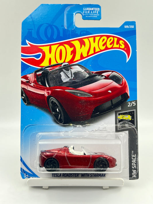 SOFT CORNERS - HOT WHEELS - TESLA ROADSTER WITH STARMAN - RARE - B2