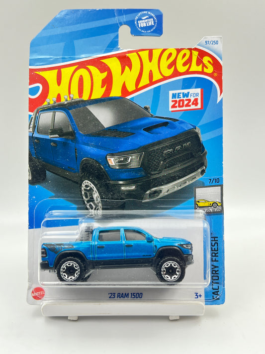 DAMAGED CARD - IMPORTED - HOT WHEELS -  23 RAM 1500 - BLUE - B3